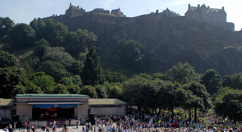 Edinburgh Castle and the Ross Bandstand